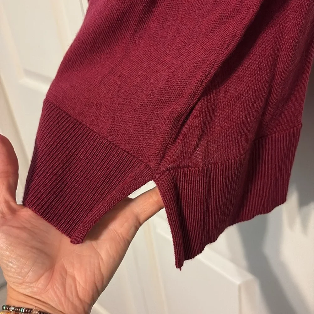 Katherine Barclay burgundy V-Neck Sweater - Picture 3 of 5